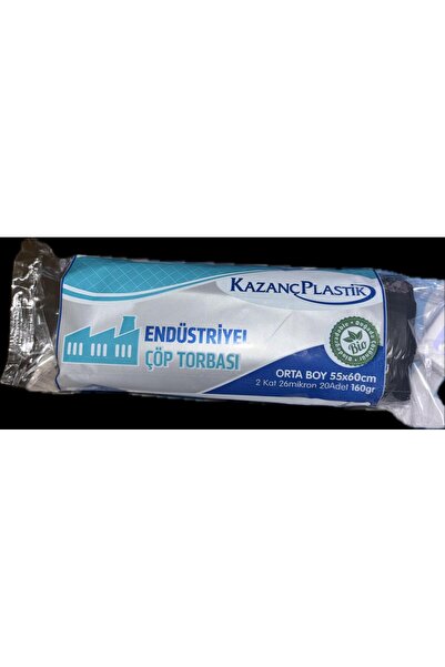KAZANÇ Medium Black Industrial Garbage Bag 55X60 cm 20 Pieces 5' Pack