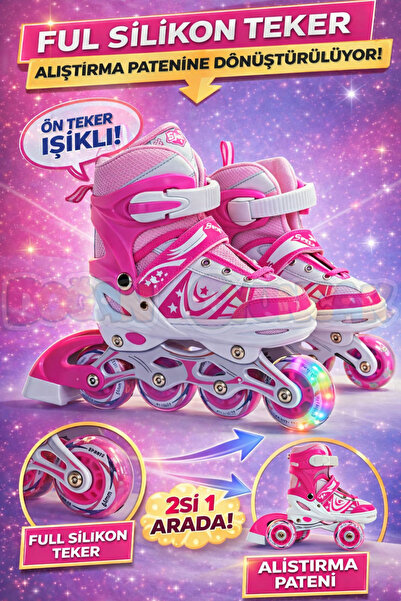 Doğan Oyuncak Dünyası Premium Silicone Roller Skates - Light-Up Silicone Roll...