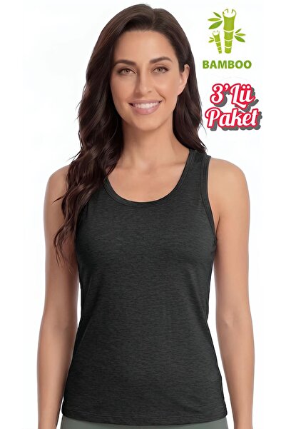 Özten İç Giyim 3-Pack Bamboo Super Soft Wide Strap Women's Undershirt Oztn3-505