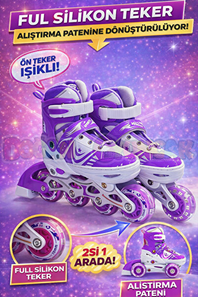 Doğan Oyuncak Dünyası Premium Slikon Tekerli Paten - Işıklı Silikon Tekerli P...