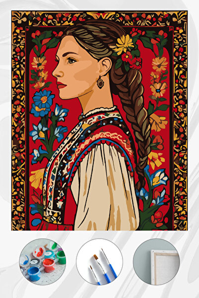 Parloran Sayılarla Boyama 40x50 cm Tuval Seti - Boyaları Ve Fırçaları Dahil -...