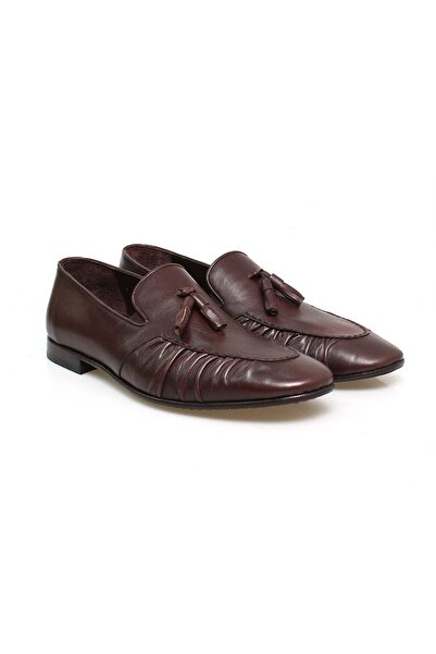 FRANCO CALVANI Brown Laceless Genuine Leather Leather Sole Men's Shoes