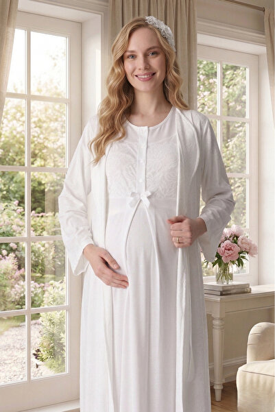 Lohussa New Season Ecru Shawl Collar Summer Jacquard Design Full Length Lace ...