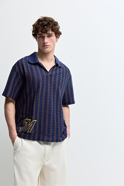 LEFTIES Yamalı file polo yaka t-shirt