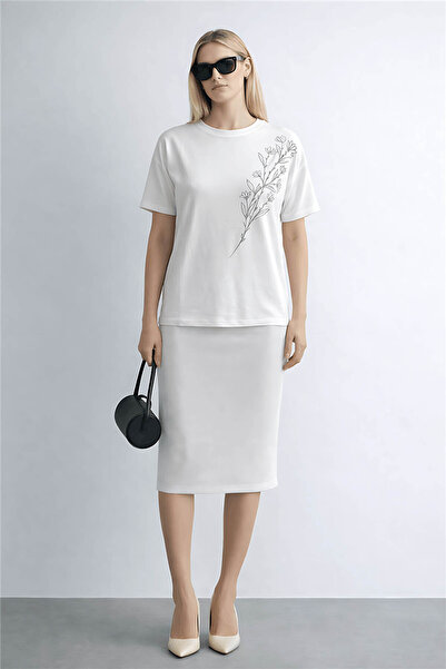 Fashion Friends Γυναικεία μπλούζα εκρού με στάμπα 26Y0229K1