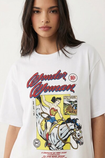 The Champ Clothing Tricou oversize pentru femei, cu imprimeu Comic Wonder, al...