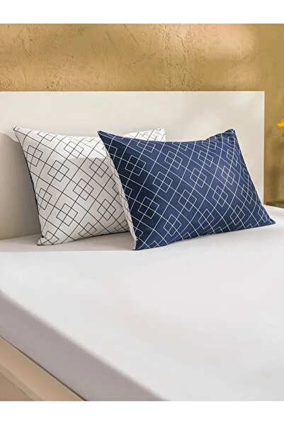 LC Waikiki Μαξιλαροθήκη με σχέδια 2 τεμαχίων Σκούρο Μπλε 50x70 εκ.