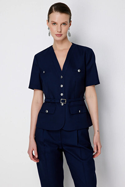 Ekol Beli Belted Short Sleeve Jacket -1190