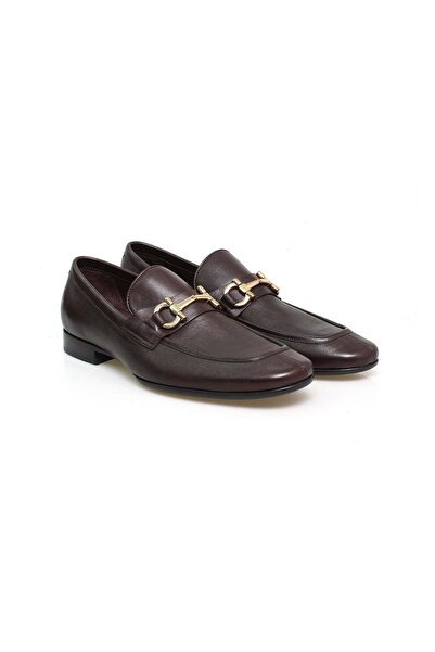 FRANCO CALVANI Brown Laceless Genuine Leather Leather Sole Men's Shoes