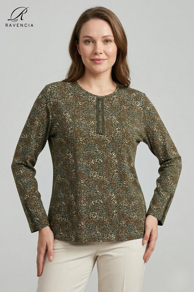 Ravencia Women's Leopard Pattern Printed Glittery Lycra Mother Combed Cotton ...