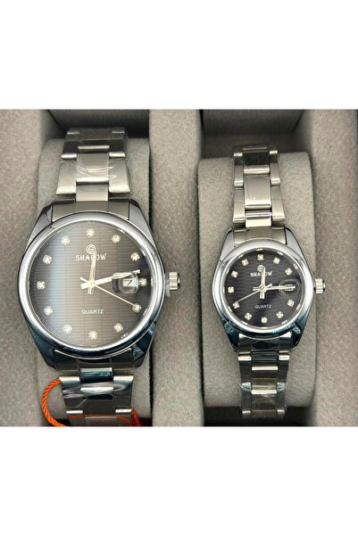 SHADOW Luxury Couple Watch Set - Matching Stainless Steel Quartz Wristwatches...