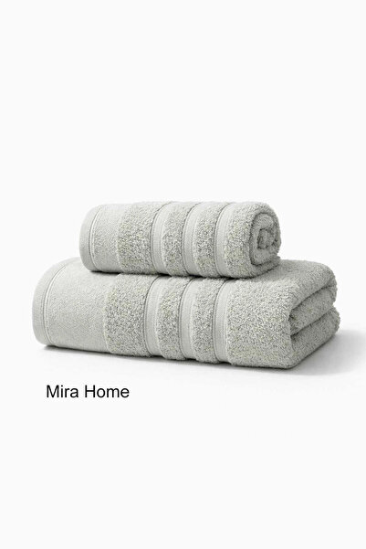 Mira Home 2 Piece Cotton Bath Towel Set Ayla Gray