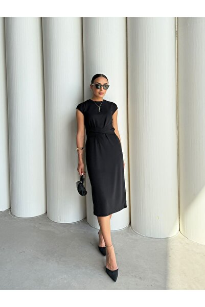 IŞILDA FASHION Αμάνικο μίντι φόρεμα Işılda