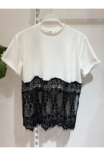 IŞILDA FASHION Μπλουζάκι με δαντελένια λεπτομέρεια Işılda