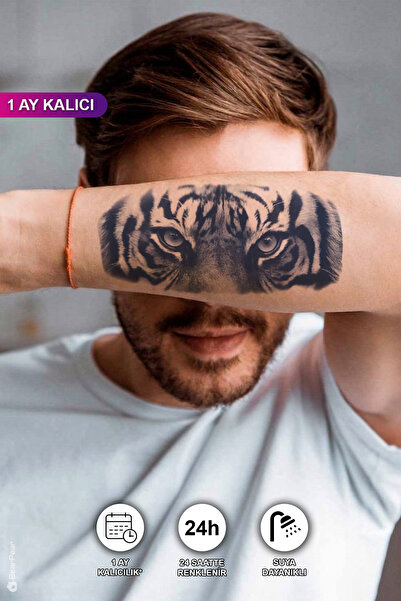 BP Tattoo 1 Ay Kalıcı Kaplanın Gözü Dövmesi Eye of the Tiger Tattoo