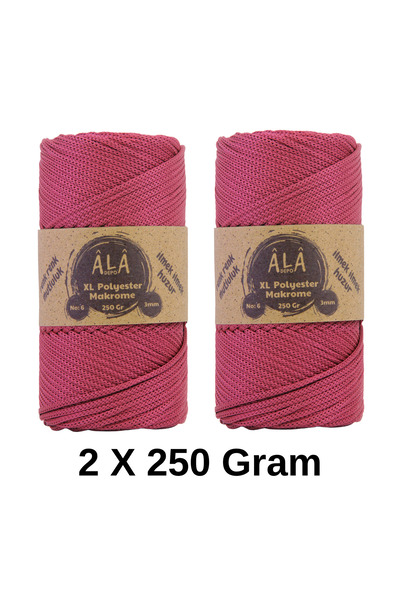 aladepo 2 Pieces XL Polyester Macrame No:6 (Thick) Bag String 2X250 Grams (To...