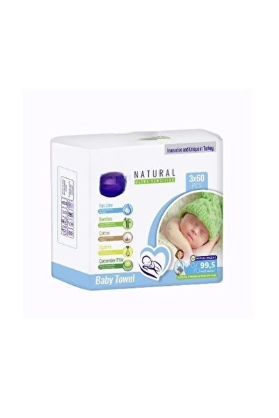 lowell home Natural wet wipes 3x60 (180 sheets)