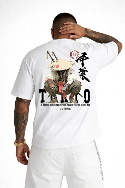 VEK Μπλουζάκι Tokyo Samurai με στάμπα στην πλάτη, oversized, 100% βαμβάκι, st...