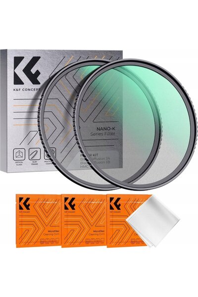 Kf Kit de filtre 2 în 1 Filtru de difuzie negru 1/4 și 1/8 K&F Concept Pentru...