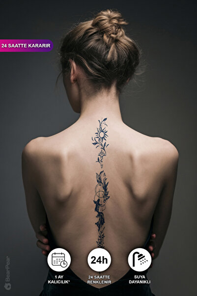 BP Tattoo Yarı Kalıcı Sırt Dövmesi Koi Balığı Geçici Dövme
