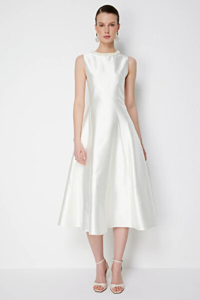 Ekol Dresses - Ecru - Flared skirt