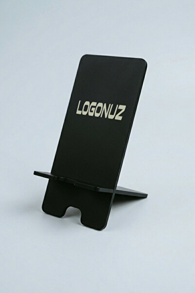 Flipped Customized Black Wooden Mdf Wood Phone Stand for Your Business