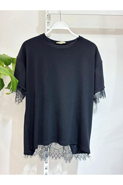 IŞILDA FASHION Μπλουζάκι με δαντέλα στην πλάτη και λεπτομέρειες στον ώμο