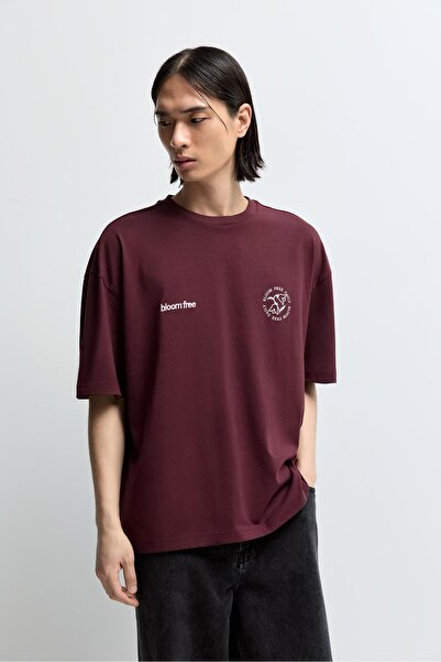 LEFTIES İşlemeli ve baskılı oversize t-shirt