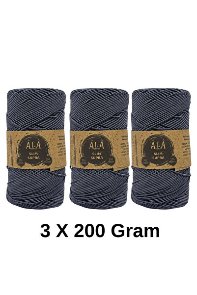 aladepo 3 Adet Slim Supra İp 200 Gram Mumlu İp 3x200 Gram (Toplam 600 Gram)