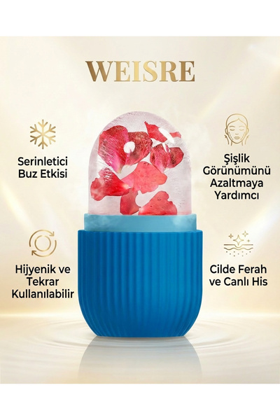 Weisre Buz Roller Yüz Masaj Aleti Silikon Ice Roller Soğuk Terapi Şişlik Gide...