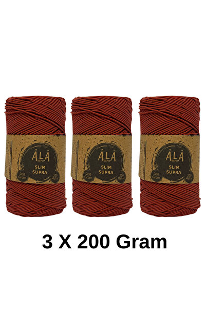 aladepo 3 Adet Slim Supra İp 200 Gram Mumlu İp 3x200 Gram (Toplam 600 Gram)