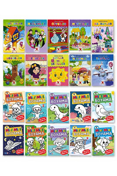 Yuva Yayınları Boyama Kitabı 20 Kitap Set ( 20 Kitap Toplam 320 Sayfa )