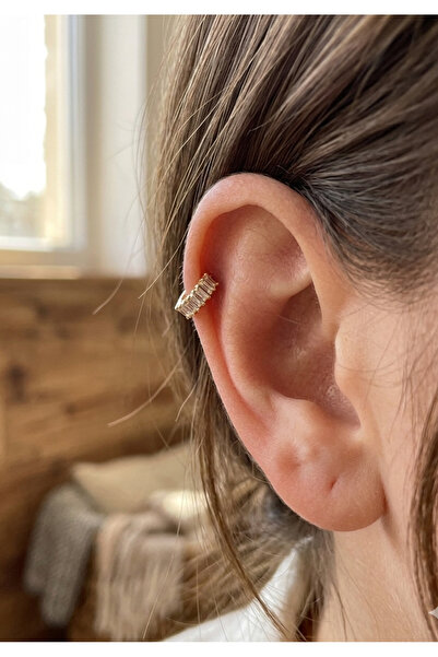 kurukafagift Halka Zirkon Taşlı Helix Tragus Lob Piercing 8 mm
