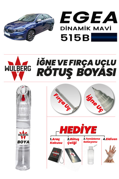 Wulberg Fiat Egea Dinamik Mavi 515B Rötuş Boya 25 ml İğne & Fırça Uçlu Kalıcı...