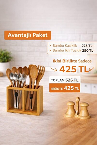 Home Bamboo Spoon Holder and Bamboo Salt Shaker in One, Spoon Holder, Salt Sh...