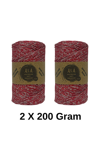 aladepo 2 Adet Polyester Soft Makrome Beyaz No:4-2mm 2x200 Gram (Toplam 400 G...