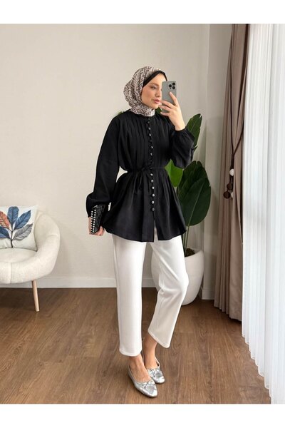 MOONSC Women's Trendy Shirt with Button Detail