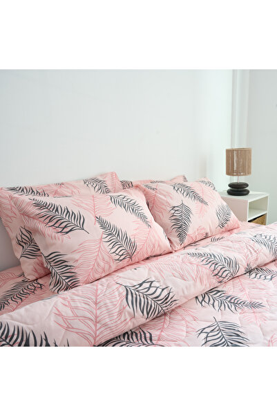 Arma Concept Double Puda Feather Pattern Multi-Purpose Bedspread & Pique Set with 4 Pillowcases and Elastic Sheets