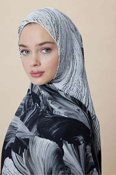 Maisa Yakamoz Crepe Silk Shawl 70*190 cm - Black
