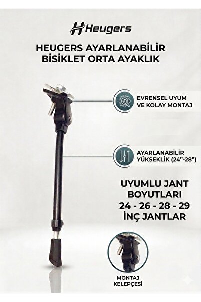 heugers Ayarlanabilir Bisiklet Orta Ayaklık – 24, 26, 28 ve 29 Jant Uyumlu, E...