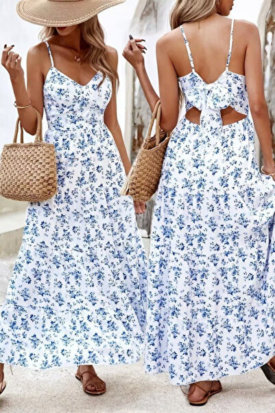 Modayakamoz Νέα συλλογή Γυναικείο Φόρεμα με τιράντες και λαιμόκοψη V, μακρύ, ...