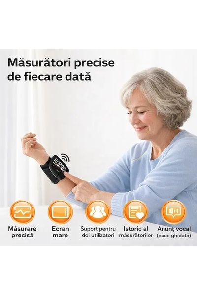 NO NAME Ψηφιακό Πιεσόμετρο Καρπού με Έγχρωμη Οθόνη LED – Αυτόματη Μέτρηση Αρτ...