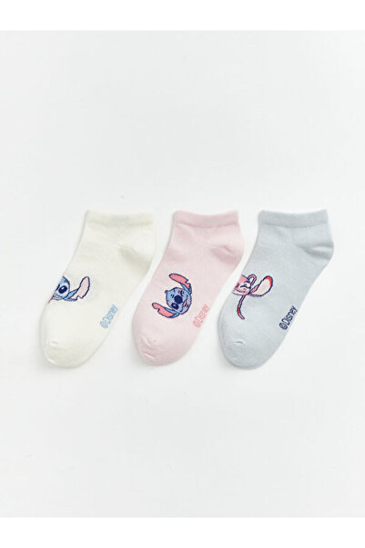 LC Waikiki Rmz Gi̇yi̇m Farkiyla Stitch Printed Women's Booties Socks 3-Piece