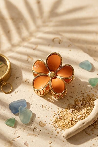 monalisatoka Lüks Seri 9 cm Daisy Papatya Mandal Toka - Gold Varaklı Tasarım