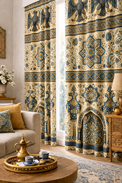 BEYDEX 140x260 Ölçüsünde 2 adet bohem fon perde. boho tarz koleksiyon ürünü.