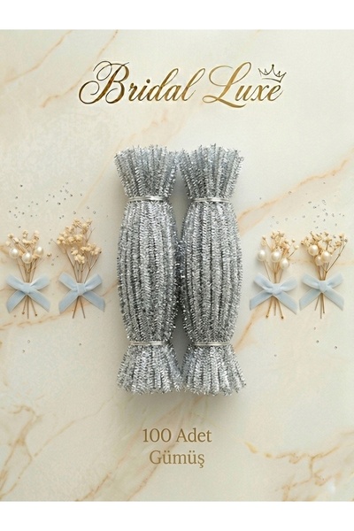 Bridal Luxe 100 adet şönil gümüş renk