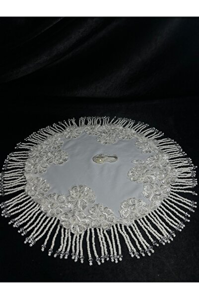 Bridal Luxe Designer Bridal Albanian Handkerchief with Lace Details and Pearls
