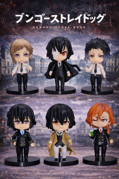 Wonderful Life Anime Bungou Stray Dogs 6’lı Figür Seti 10 Cm PVC Koleksiyon M...