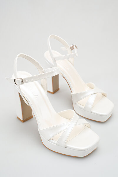 Rella White Bridal Shoes Platform Heeled Sandals Comfortable Stylish Wedding ...