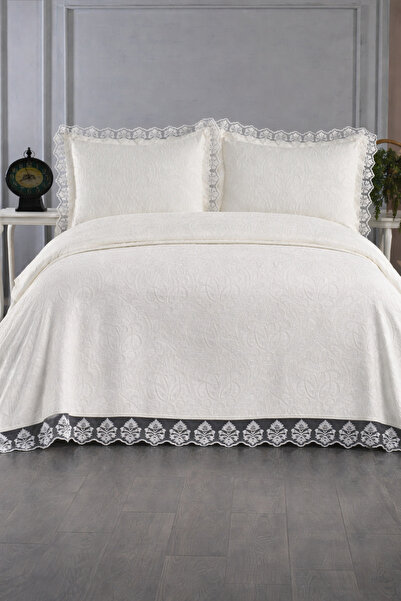 Hig Store Διπλό κάλυμμα κρεβατιού - Μπεζ - Geblümt